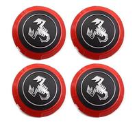 WQIUTT 4 Piezas Coche Tapas Centrales para FIAT 500 Abarth 133mm Tapabujes Rueda Tapa Centro Llantas Buje Herrumbre Tapacubos Cubo Tapon Central