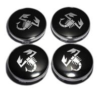WQIUTT 4 Piezas Coche Tapas Centrales para Fiat 500 Punto Bravo Stilo Panda Abarth 500 60MM, Tapabujes Rueda Centro Tapa Llantas Polvo Herrumbre Impermeable Neumáticos Llantas