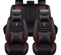 WQIUTT 9 Piezas Cuero Coche Juegos Cubreasientos para Hyundai Tucson 2000-2025,5 Plazas Fundas Asiento Impermeables Transpirabilidad Interior Accesorios,Coffee-Luxurious_Set
