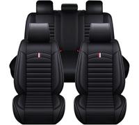 WQIUTT 9 Piezas Cuero Coche Juegos Cubreasientos para Hyundai Tucson 2000-2025,5 Plazas Fundas Asiento Impermeables Transpirabilidad Interior Accesorios,Black-Standard_Set