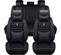 WQIUTT 9 Piezas Cuero Coche Juegos Cubreasientos para Hyundai Tucson 2000-2025,5 Plazas Fundas Asiento Impermeables Transpirabilidad Interior Accesorios,Black-Luxurious_Set