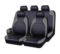 WQLTTFC 9 Piezas Funda Coche Asiento para Citroen C5 I 2000 2001 2002 2003 2004, Cuero Juegos de Cubreasientos Impermeable Protector Funda Asiento Accesorios Interior,Grey