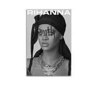 WQMP Póster de lienzo de cantante Rihanna para decoración de dormitorio, oficina, habitación, regalo, 20 x 30 cm