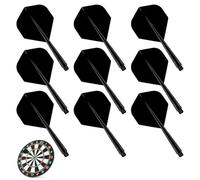 WQNNQW 9 plumas para dardos con mango, K Flex, K Flex, plumas para dardos, Target K Flex, Kflex, colas con mango, sistema de vuelo, accesorios para dardos de 75 mm (negro)