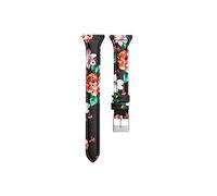 WQOTHHZR CAREG 20 mm 22 mm Slim Genuine Band Correa de cuero for Samsung Galaxy Watch Active 2 Compatible con Watch3 41mm / Gear Sport Wamkand Accesorios Durable(9 Green flower,20mm)