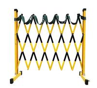 WQPMNYG Barrera de Seguridad, Barrera móvil portátil y Extensible - Puerta de Barrera de Seguridad Vial, rellena de Agua, Valla retráctil con Ruedas, Amarilla, 1,2 x 4 m - Ideal para Control de Mult