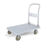 WQPMNYG Carretillas de Plataforma de Empuje Manual con Ruedas giratorias de 360 Grados, Carretilla Industrial de Acero, para facilitar el Transporte y la elevación de Cargas Pesadas (tamaño: 110 x 7