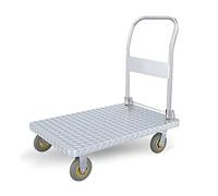 WQPMNYG Carretillas de Plataforma de Empuje Manual con Ruedas giratorias de 360 Grados, Carretilla Industrial de Acero, para fácil Transporte/elevación pesada/98 * 60 cm
