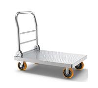WQPMNYG Carretillas de Plataforma de Empuje Manual con Ruedas giratorias de 360 Grados, Carretilla Industrial Multifuncional para Carga y Almacenamiento (Color: Rueda de Goma, tamaño: 5)