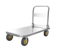 WQPMNYG Carretillas de Plataforma de Empuje Manual con Ruedas giratorias de 360 Grados, Carretilla Industrial Multifuncional, para fácil Almacenamiento de Equipaje en almacén/90 * 60 * 88 cm