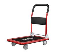WQPMNYG Carretillas de Plataforma Plana con Ruedas giratorias de 360 Grados, Carretilla de Acero Resistente, Carretilla Industrial Plegable, para facilitar el Almacenamiento de Equipaje y el traslad