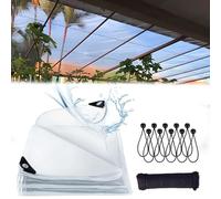 WQPMNYG Lonas Transparentes Impermeables de 100 x 700 cm / 3,3 x 23 pies, Lona Transparente Visible de 0,38 mm de Grosor para Cubierta Superior de gallinero, Impermeable, Resistente a la Lluvia, al