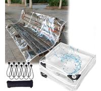 WQPMNYG Lonas Transparentes Impermeables de 350 x 550 cm / 11,5 x 18 pies, Lona Protectora Resistente de 0,38 mm de Grosor para Patio, Lona Impermeable y Cortavientos con Ojales y Cuerda elástica.