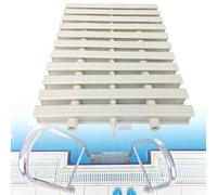 WQPMNYG Rejilla de desagüe para Piscinas - 2 Piezas, 30x100 cm, Rectangular, de ABS, para Patios, entradas de vehículos y terrazas de Piscinas - Rejilla Duradera para una gestión eficaz del Agua.