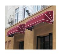 WQPMNYG Toldo Exterior para Puerta o Ventana de Patio, Impermeable, de poliéster, Tipo cúpula, para protección contra la Lluvia y la Nieve, Plegable, Parasol, Totalmente ensamblado, Color Rojo, 100