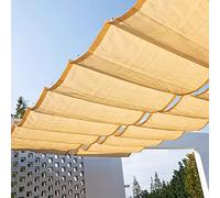 WQPMNYG Vela de Sombra Impermeable, Vela de Sombra retráctil Wave con Bloqueo UV del 98%, Lona de Malla Transpirable para jardín, Patio, Fiestas, toldo Impermeable en Color Beige (1,2 x 7 m).