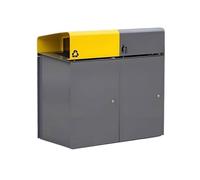 WQQYU6HKF Cubo de Basura para Exteriores Grande Contenedor de Basura metálico for Exteriores, for Calle, área pública, Doble Caja Clasificación Patio Papelera