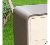 WQQYU6HKF Cubo de Basura para Exteriores Grande Papelera de Acero galvanizado con Tapa for Patio Exterior, Doble Caja Clasificación Patio Papelera