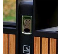 WQQYU6HKF Cubo de Basura para Exteriores Grande Papelera de Metal for Exteriores con Tiras de Madera de plástico, for Espacios públicos, con Doble Caja Clasificación Patio Papelera