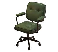 WQQYU6HKF Silla ejecutiva Silla de Oficina pequeña Cuero sintético, Silla Ordenador for Dormitorio, cómoda for el hogar, giratoria elevación con Ruedas para Oficina en casa(Green)