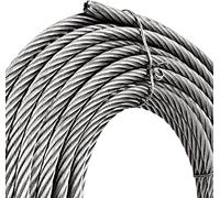 WQZStar Cable de Alambre para Colgar Espejo de Alambre, Cable de avión para Kit de barandilla de Cable de Cubierta, Cable de Servicio Pesado 7X7, 1/8" de diámetro/90 m/295,3 pies (35 m/114,8 pies)