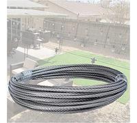 WQZStar Cuerda de Alambre de Acero de 1/8 Pulgadas, 7 x 7, para Plantas trepadoras de Alambre de jardín, Colgante de luz, Alambre de cerca/75 m/246 pies (80 m/262,5 pies)