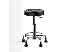 WQZStar Taburete sobre ruedas redondo rodante altura ajustable Taburete giratorio compacto rueda rodante de 360 grados (color: negro, tamaño: 32,5 x 42-60 cm) ShaoSu