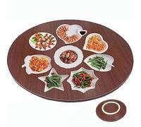 WQZzjm Bandeja giratoria Resistente de 80 cm (30 Pulgadas), Mesa de Comedor Lisa, Bandeja Redonda giratoria, fácil de Compartir (Color: Caoba, tamaño: 60 cm/24 Pulgadas)
