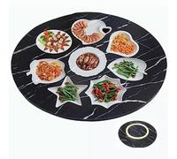 WQZzjm Bandeja giratoria Resistente de 80 cm (30 Pulgadas), Mesa de Comedor Lisa, Bandeja Redonda giratoria, fácil de Compartir (Color: Negro mármol, tamaño: 80 cm/30 Pulgadas)