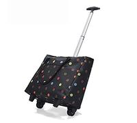 WQZzjm Bolsa de Compras portátil con Carrito, Doble elevación, Plegable, Color marrón con diseño de Flores de café, Almacenamiento práctico, Alternativa al Equipaje.