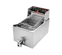 WQZzjm Cesta freidora, freidora con Filtro de Aceite, freidora eléctrica de Acero Inoxidable de 10L 2500W con Control de Temperatura, Tapa, Cesta y Temporizador, freidoras para Uso doméstico