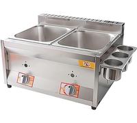 WQZzjm Freidora a Gas Comercial de 10 L + 10 L, Doble, de Acero Inoxidable, para encimera, Ideal para Papas Fritas, restaurantes y cocinas (10 L + 10 L)