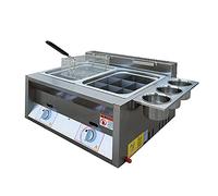 WQZzjm Freidora a Gas Comercial de 6L/12L, Cocina de Exterior de Acero Inoxidable, para Cocina casera y Restaurante (6L+6L)