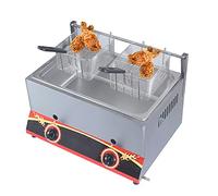 WQZzjm Freidora a Gas con cestas y Tapas, 11L/22L, Mango ergonómico frío al Tacto, Revestimiento Antiadherente de Acero Inoxidable.