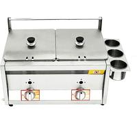 WQZzjm Freidora a Gas de 12 L con Doble Olla, Comercial, de Acero Inoxidable, para Cocina de Restaurante (6 L + 6 L)