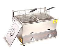 WQZzjm Freidora a Gas Profesional de encimera para cocinas comerciales y restaurantes, 6/12 L, con Tapa de Cesta (Doble)
