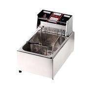 WQZzjm Freidora Comercial de Acero Inoxidable, freidora eléctrica de Doble Tanque con cestas, freidora eléctrica de encimera para Uso en restaurantes y hogares (Plateada, 10 l)