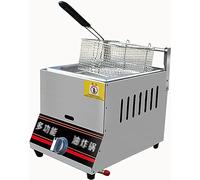 WQZzjm Freidora de Gas Comercial de 6L/12L, de Acero Inoxidable, para encimera, con Cesta, Ideal para Papas Fritas en restaurantes (6L + 1 Cesta para freír).