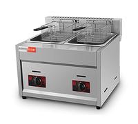 WQZzjm Freidora de Gas Comercial de Acero Inoxidable de Alta Capacidad, Cocina Profesional para Exteriores, Ideal para freír, restaurantes, supermercados y Puestos de Comida rápida (12 L).