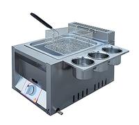 WQZzjm Freidora de Gas Comercial, ollas Oden de Nueve Rejillas, Cocina Exterior de Acero Inoxidable con especiero, freidora de Pollo para Papas Fritas, Restaurante, Cocina casera (freidora de 6 l)