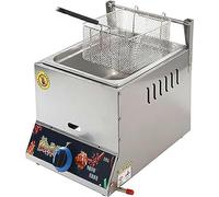 WQZzjm Freidora de Gas de Acero Inoxidable para encimera, freidora de Gas GLP, freidora de Gas Comercial para encimera, para Papas Fritas en restaurantes (8 l + 1 Cesta para freír)