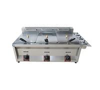 WQZzjm Freidora de Gas GLP Comercial de 20 l/30 l, Ideal para freír Papas Fritas en restaurantes y cocinas (10 l + 10 l + 10 l + 3 cestas para freír)