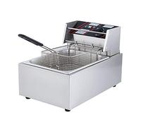 WQZzjm Freidora eléctrica Comercial de 10 l con Cesta de Acero Inoxidable y Tapa Superior, Control Inteligente de Temperatura (6 l)