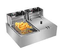WQZzjm Freidora eléctrica Comercial de 12 L con 2 cestas, de encimera, Grande, para el hogar (12 L) (Un Color, 12 L)