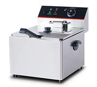 WQZzjm Freidora eléctrica Comercial de 3500 W con Cesta, Acero Inoxidable, Temperatura Ajustable, fácil Limpieza (11 L 460 x 350 x 340 mm)