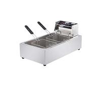 WQZzjm Freidora eléctrica Comercial de Gran Capacidad de 20L, de Acero Inoxidable, con Cesta y Tapa, Ideal para restaurantes y cocinas (A)
