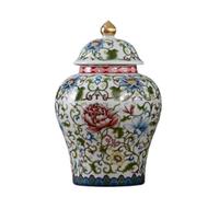 WQZzjm Jarrón de cerámica Ginger Jar con Tapa, Estilo Templo, Azul y Blanco, jarrón Decorativo para el hogar, tarros de Almacenamiento Decorativos de cerámica (A-16 * 24 cm)