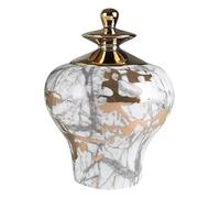 WQZzjm Jarrón de cerámica Grande Tipo Ginger Jar con Tapa, Ideal para Flores secas en el hogar. Jarrón Decorativo, A-21 * 30 cm.