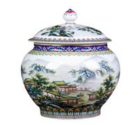 WQZzjm Jarrón Decorativo de Porcelana Estilo Ginger Jar para decoración del hogar (18 * 19 cm).