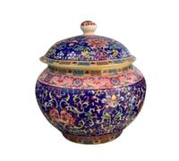 WQZzjm Jarrón Decorativo de Porcelana Estilo Ginger Jar para decoración del hogar (E 18 * 19cm)